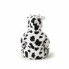 Twinkles baby polar fleece cow print jumpsuit with hood and small horns, back view