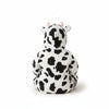 Twinkles baby polar fleece cow print jumpsuit with hood and small horns, back view