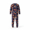 Twinkles thermal pajama set for kids in navy blue with a playful fox and floral print, featuring ribbed cuffs.