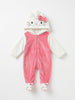 Twinkles Hello Kitty polar fleece baby jumpsuit in pink and white with hooded ears and integrated footies