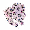 Twinkles Minnie Mouse light pink thermal pajama set for girls featuring an all-over character print