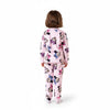 Twinkles Minnie Mouse fleece pajama set for girls in light pink with all-over character print, back view