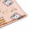 Twinkles Hi Bear soft fleece blanket in light pink with cute cartoon rabbit and bear print