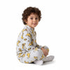 Twinkles Simba print grey cotton thermal pajama set worn by a young boy sitting on the floor