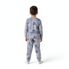 Twinkles grey fleece pajama set for boys featuring a cute Stitch print, shown from the back view.