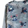 Twinkles Stitch character print grey plush winter pajama top with long sleeves and soft fleece texture