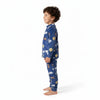 Twinkles blue Tom and Jerry fleece pajama set with mock-neck top and elastic pants worn by a young boy